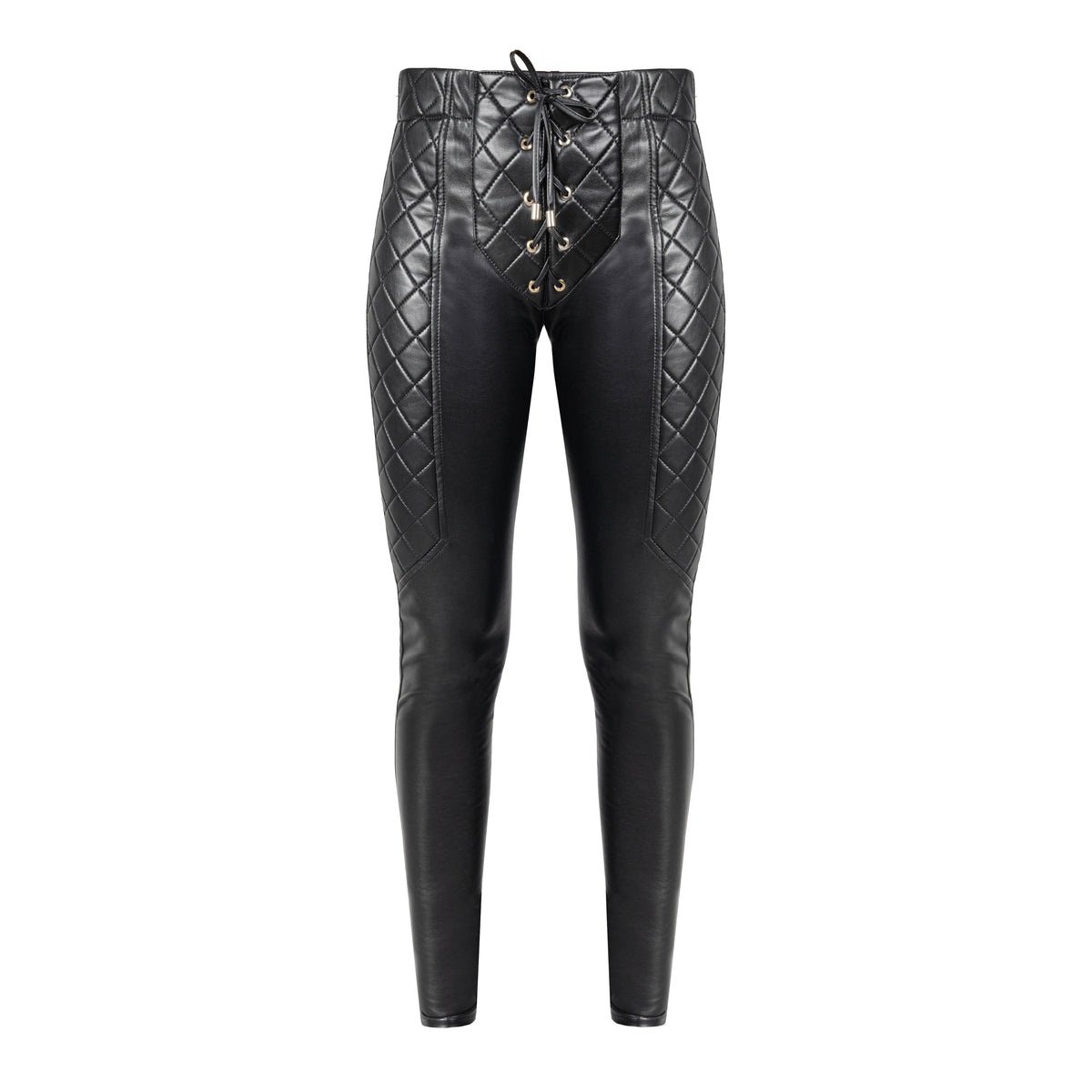 ECO-LEATHER QUILTED Leggings Black